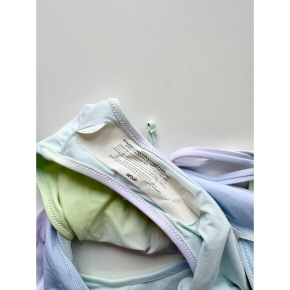 NWT AERIE Lime Fizz Ombre Cut Out One Piece Cheeky Swimsuit, Size M - Picture 12 of 16